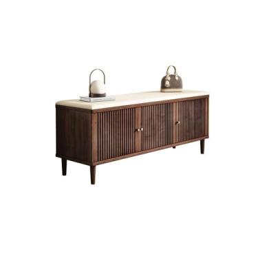 Imagem de Armários para sapatos com prateleiras para sapatos Banco de sapatos com grelha pode ficar no armário para ventilação da porta casa, entrada varanda