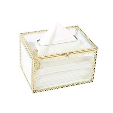 Imagem de Suporte multifuncional para caixa de lenços de papel de vidro, caixa de lenços decorativa, organizador remoto para casa/escritório/quarto para amigos presentes capa de caixa de lenços faciais