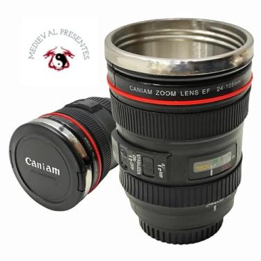 Imagem de COPO 3D LENTE CAMERA FOTOGRAFICA CANECA TERMICA PLASTICO E ALUMINIO 350ML (COPO 2)