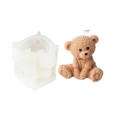 Imagem de Molde De Silicone Urso De Pelúcia Familiar Para Vela Aromática Sabonet