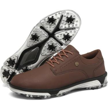 Imagem de ULTIANT Tênis de golfe masculino Traditions Spikeless tamanho 38-44, Marrom, 46