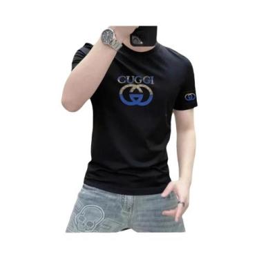 Imagem de Camiseta Masculina Slim Fit Y2K Estampada Moda Verão Estilo Europeu De