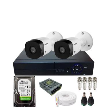 Imagem de Kit 2 Câmeras Intelbras Vhd 1220b Full Hd Dvr De 4ch Com Hd 1tb Incluso