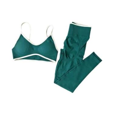 Imagem de Conjuntos De Yoga Sem Costura Para Mulheres, Leggings De Fitness, Suti