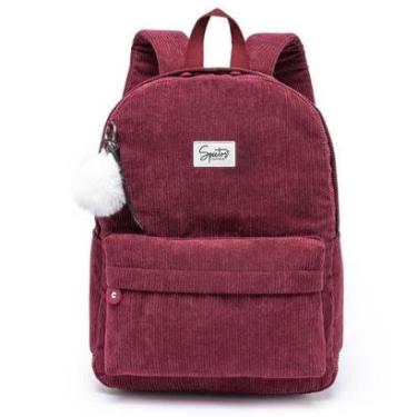 Imagem de Mochila Spector Feminina Veludo Bolsa Escolar Resistente 17 Litros-Feminino