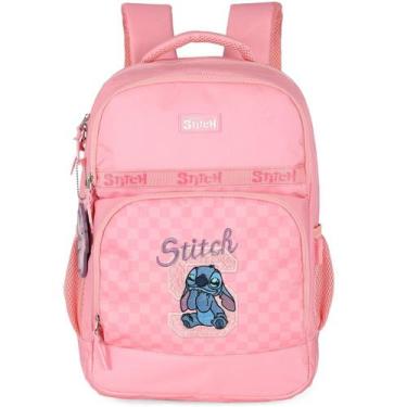 Imagem de Mochila de Costas Escolar Juvenil Stitch - Luxcel, Rosa