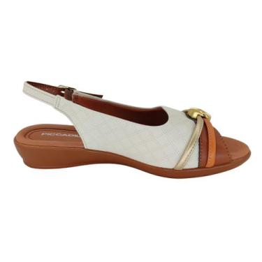 Imagem de Sandália Piccadilly Wide Fit 500408 - Feminino, Bege/Marrom, 35