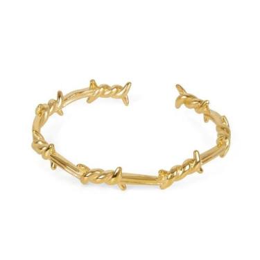 Imagem de Bracelete masculino dourado pulseira ajustável aço inoxidável banhada 