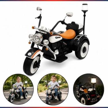 Imagem de Moto Elétrica Infantil 12V Chopper Sirene Branca - Unitoys