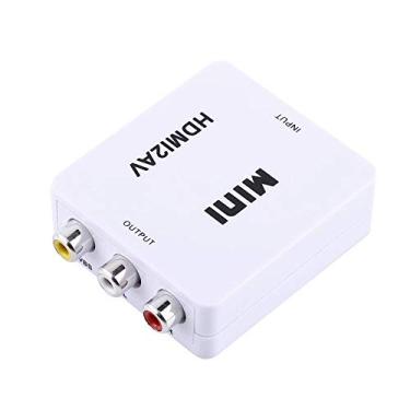 Imagem de Ginyia Mini HDMI2AV, adaptador HDMI AV adaptador HDMI para adaptador AV, HDMI para adaptador, para monitor para câmera HD e projeção de fone de ouvido (branco)