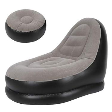 Imagem de Sofá para casa sofá cadeira moderno dobrável sofá reclinável sofá inflável espreguiçadeira sofá cadeira descanso para os pés para sala de estar jardim varanda