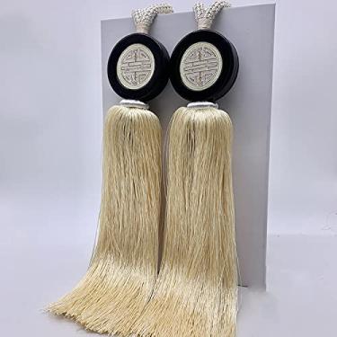 Imagem de Suportes de cortina estilo chinês alça de bola pendurada de cortina clássica decorativa borla fivela de armazenamento alça quarto quarto sala de estar, T2,4 pcs