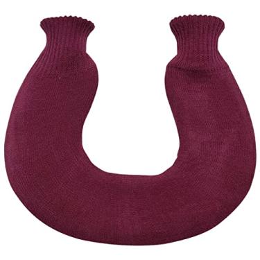 Imagem de Garrafa de água quente de PVC em forma de U Saco de água quente com capa macia para cólicas menstruais, alívio da dor no pescoço e ombro para compressas de calor, aquecedor de cama e aquecedores de pés, roxo, 1000 ml