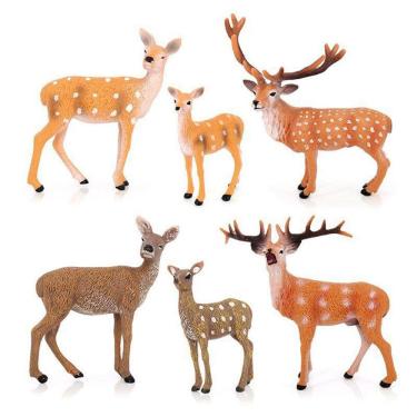 Imagem de 6pcs/set Sika Deer Figurine Animal Figurine Sika Veado Toy Ca