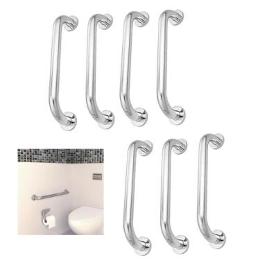 Imagem de Alça de Apoio Barra 30cm Kit 7 Unidades Inox Idoso Banheiro Box Corrimao Acessibilidade Suporte