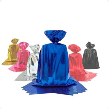 Imagem de Saco de presente metalizado 30x44 com 50 unidades (Azul)