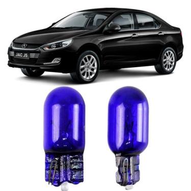 Imagem de Par Lâmpadas Pingo Super Branca Esmagada T10 JAC J5 Faroleta Teto Plac