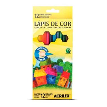 Imagem de Lápis De Cor Hexagonal 12 Cores Acrilex