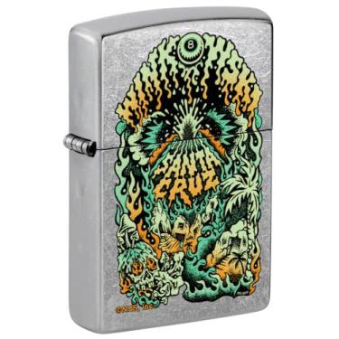 Imagem de Zippo Isqueiro de bolso cromado de rua com design de vulcão Santa Cruz