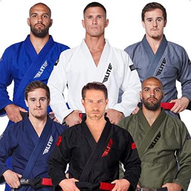 Imagem de Kimono Elite Sports BJJ masculino, IBJJF Kimono BJJ Jiu-Jitsu GIS com tecido pré-encolhido e faixa grátis (consulte o guia de tamanhos especiais), 3