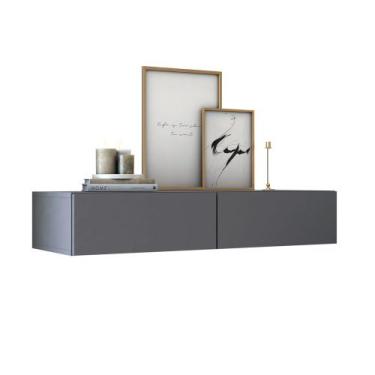Imagem de buffet pequeno com 2 gavetas suspenso de parede eros 90cm design moder