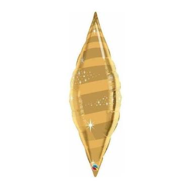 Imagem de Balão de Festa Microfoil 38" 95cm - Taper Espiral Gold - 1 unidade - Q