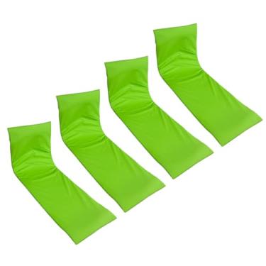 Imagem de Colchonete Almofada Espreguiçadeira De Piscina Liso Verde Limão Claro Impermeável 4 unidades