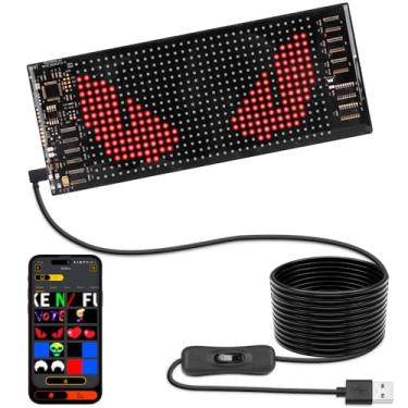 Imagem de Sinal de LED flexível programável para exibição de texto e animação, alimentado por USB, painel de LED controlado por aplicativo para carros, lojas, bares, festas, casamentos, festivais – Matriz RGB