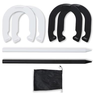 Imagem de Jogo de ferraduras ao ar livre para crianças, kit de sapatos de cavalo de aço, jogos ao ar livre para crianças, adolescentes, família, portátil, para quintal, gramado, acampamento, festa na praia