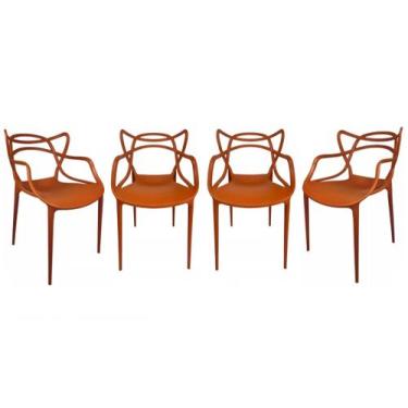 Imagem de Kit 4 Cadeiras Allegra Terracota Sala de Jantar Restaurante Cafeteria 