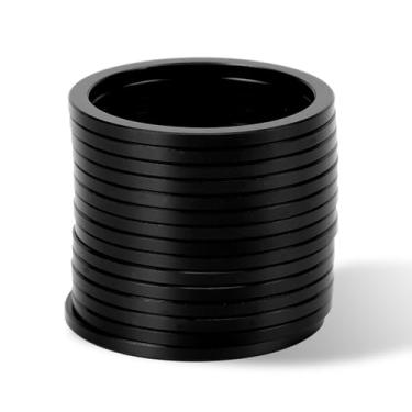 Imagem de Junta de suporte inferior de bicicleta de estrada de liga de alumínio, espaçador de arruela de cubo de volante de bicicleta, arruela de suporte inferior para bicicleta (Black)