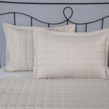 Imagem de Porta Travesseiro Matelado Com Abas 70x50cm Relevo Quadriculado - 2 Pe