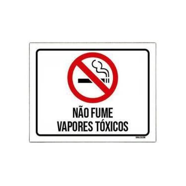 Imagem de Kit 10 Placas Sinalização Não Fume Vapores Tóxicos - Sinalizo.Com
