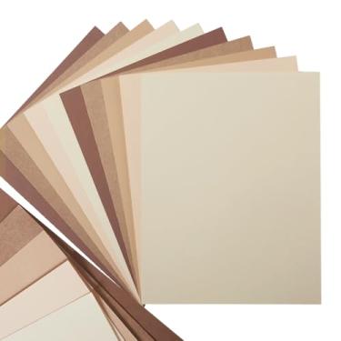 Imagem de 30 folhas 8,5 x 11 tons de cor papel cartolina 250 g/m2 cartões de papel grosso para festa de aniversário, convites e decoração de artesanato DIY (marrom)