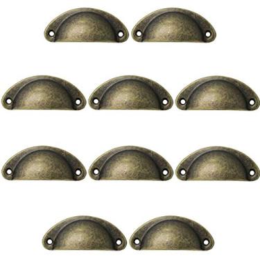 Imagem de Puxador de porta de armário em tom bronze, gaveta antiga para janela de casa cômoda armário armário de medicamentos, decoração vintage (10 peças)