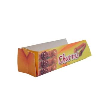Imagem de Embalagem de Papel Cartão para Churros (9,5x2x3cm) – Kit com 50 Unidades – Ideal para Festas, Food Trucks, Delivery e Lanches Personalizados