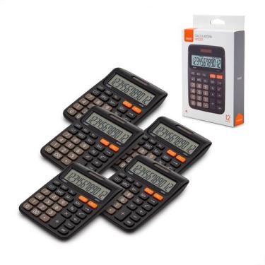 Imagem de Kit 5 Calculadoras De Mesa Grande 12 Dígitos Profissional - Mori, Pret