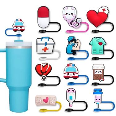 Imagem de DJAIOD Capa de canudo de 12 peças para copo Stanley, topo de palha de silicone de 10 mm 1 cm para copo de 850 g e 1,134 g