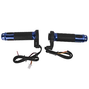 Imagem de 2pcs Universal Motocicletas Hot Grip Motocicletas ATV Scooter Elétrica Aquecida Grips 22mm 0.87in Guiador Mão Aquecedor Liga De Alumínio 12V ‑ 14V para Motocicletas Bicicleta (Azul)