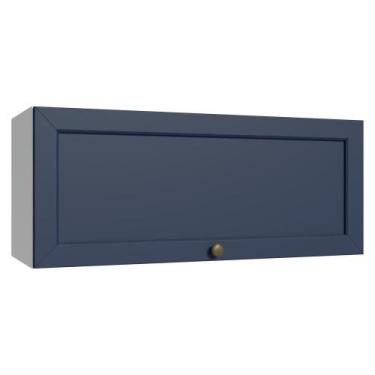 Imagem de Armário Aéreo 1 Porta Basculante Branco/azul Vik Madesa