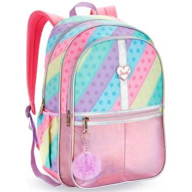 Imagem de Mochila Costa Escolar Juvenil Menina Just Love Pompom Colors - Denlex