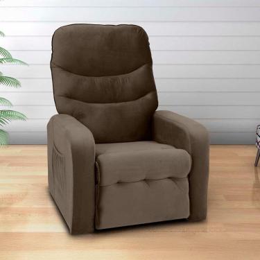 Imagem de Poltrona Do Papai Reclinável Confortavél Punto Matrix Veludo Marrom