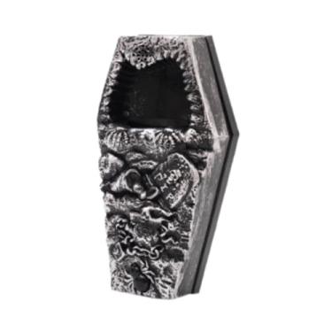 Imagem de Fenteer Campainha de Halloween com sons assustadores e luzes em formato de caixão elétrico para eventos de doces ou travessuras em ambientes internos e, Prata