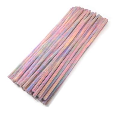 Imagem de TOAOB 100 peças de limpadores de cachimbo gradiente rosa claro hastes de chenille de 30,5 cm de varas difusas suprimentos de artesanato para projetos de artesanato DIY decorações de casa