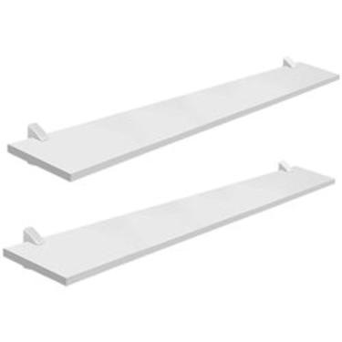Imagem de Kit com 2 Prateleira Estante MDF Branca 20x100
