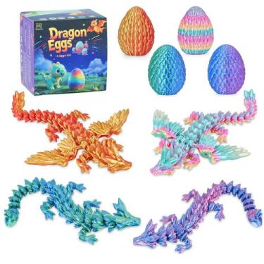 Imagem de Figura de brinquedo Minleway, 4 peças de ovos de dragão articulados im