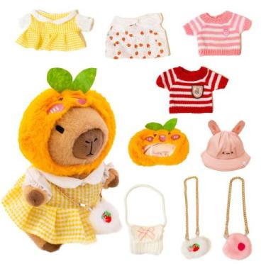 Imagem de Juguete de Peluche WAKSUN Capibara con 10 Ropas y Accesorios 26 cm