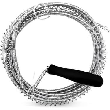 Imagem de Cabo Desentupidor de Pia e Canos com Cabo de Aço Flexível, Espiral Metálica, Alça Ergonômica (1,3 Metros)