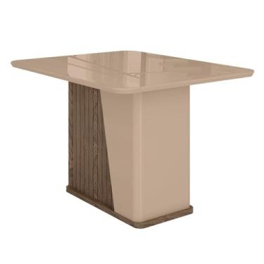 Imagem de Mesa de Jantar Harmonia 4 Lugares com Tampo de Vidro Carvalho/fendi