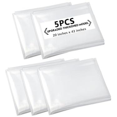 Imagem de Sacos de pó transparentes resistentes, compatíveis com coletores de poeira da marca POWERTEC e a maioria dos coletores de poeira no mercado, sacos de poeira de 50 cm (5 peças)